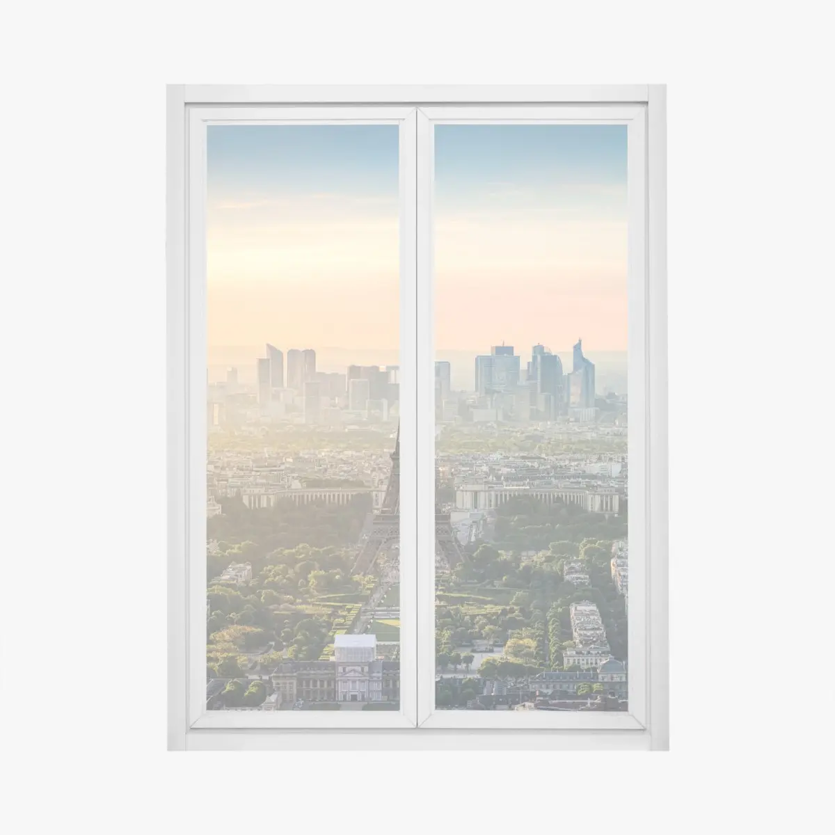 Fensteraufkleber Paris stadtbild bei sonnenuntergang mit dem Eiffelturm – Pixers®