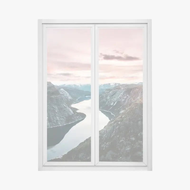 Fensteraufkleber ruhiger fjord bei sonnenuntergang