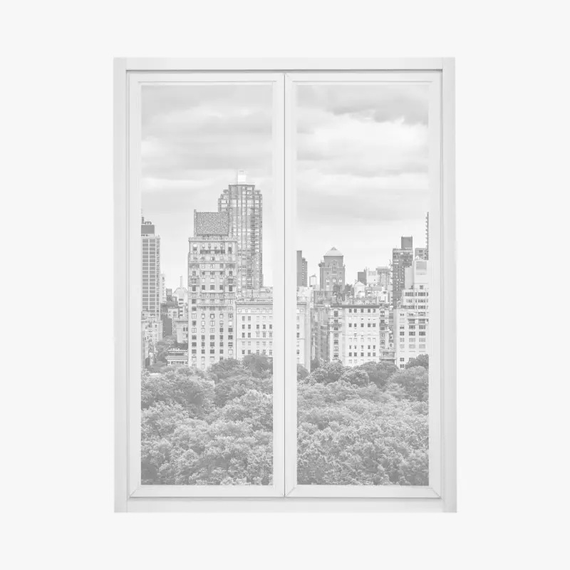 Fensteraufkleber Manhattan skyline in schwarzweiß