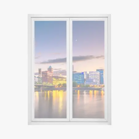 Fensteraufkleber Portland skyline in der dämmerung über dem Willamette – Pixers®