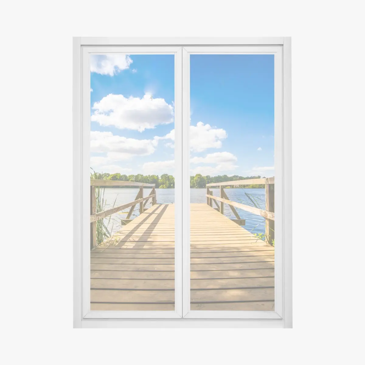 Fensteraufkleber sonniger steg am see – Pixers®