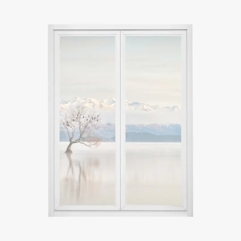 Fensteraufkleber einsamer baum am see Wanaka
