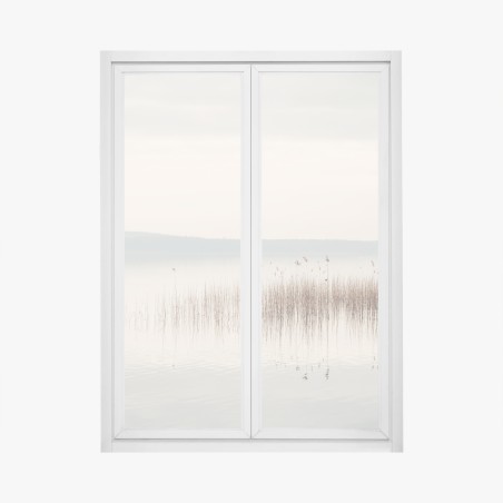 Fensteraufkleber ruhige schilfzone am see – Pixers®