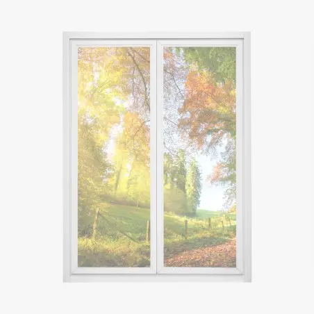 Fensteraufkleber goldener herbstwaldweg – Pixers®