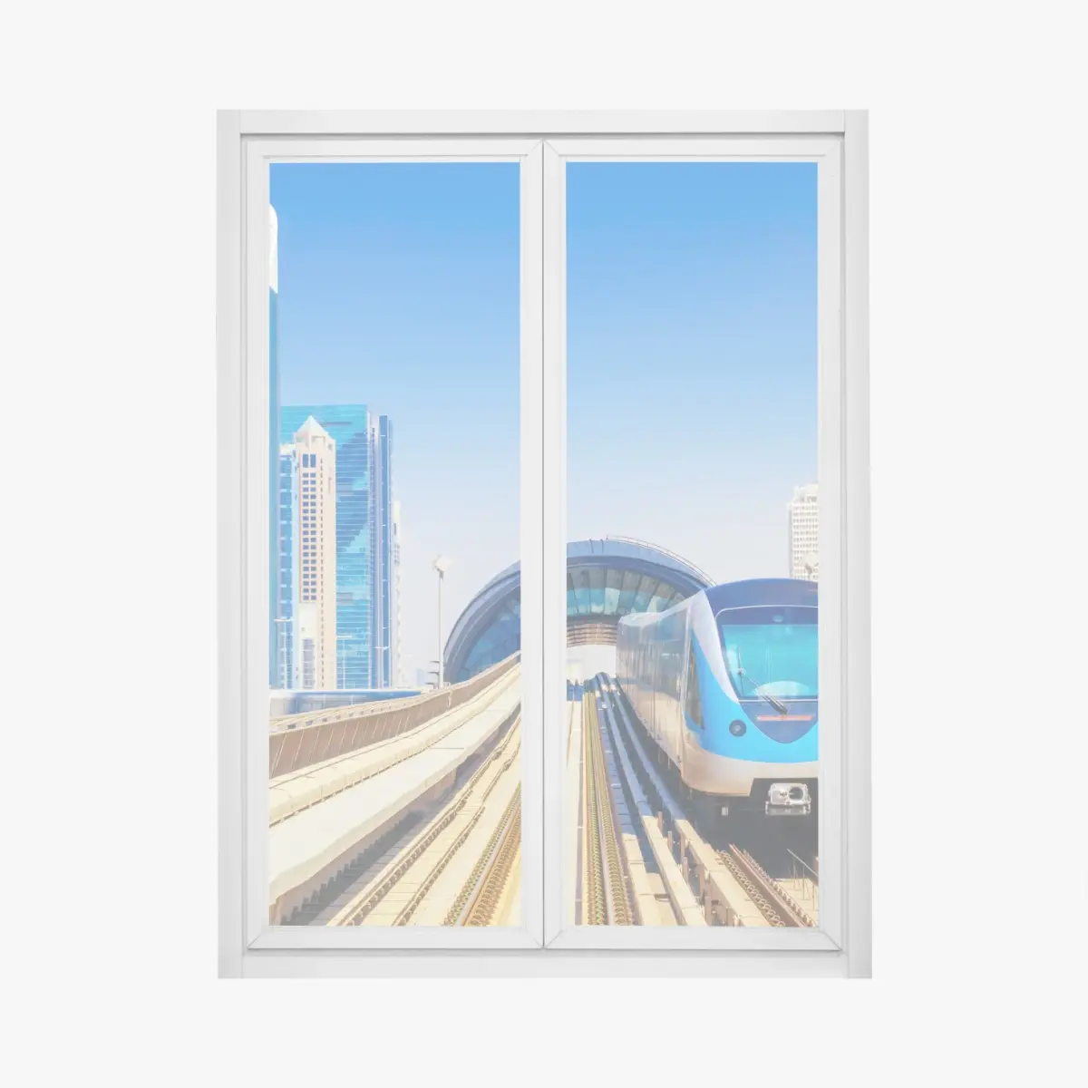 Fensteraufkleber städtische u-bahn im sonnenschein – Pixers®