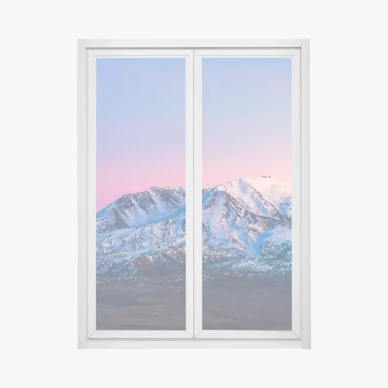 Fensteraufkleber sonnenuntergang über Mount St. Helens im winter