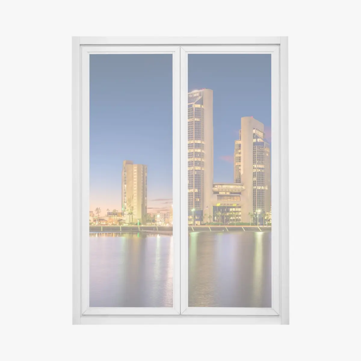 Fensteraufkleber Corpus Christi skyline bei dämmerung – Pixers®