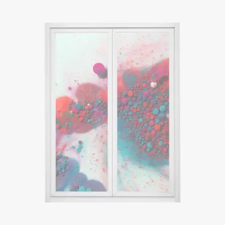 Fensteraufkleber lebendige marmorierte farbexplosion – Pixers®
