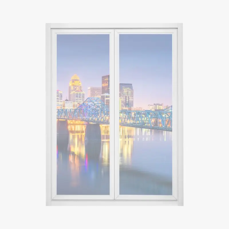 Fensteraufkleber Louisville skyline bei dämmerung