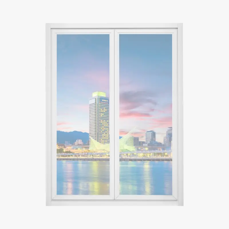 Fensteraufkleber Kobe skyline bei dämmerung