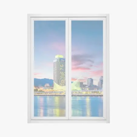 Fensteraufkleber Kobe skyline bei dämmerung – Pixers®