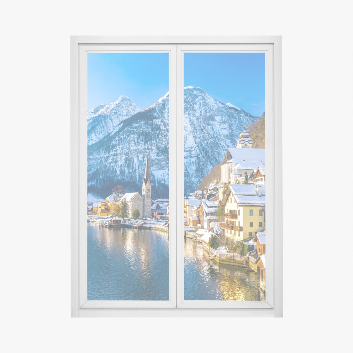 Fensteraufkleber winterruhe in Hallstatt — alpendorf am see – Pixers®