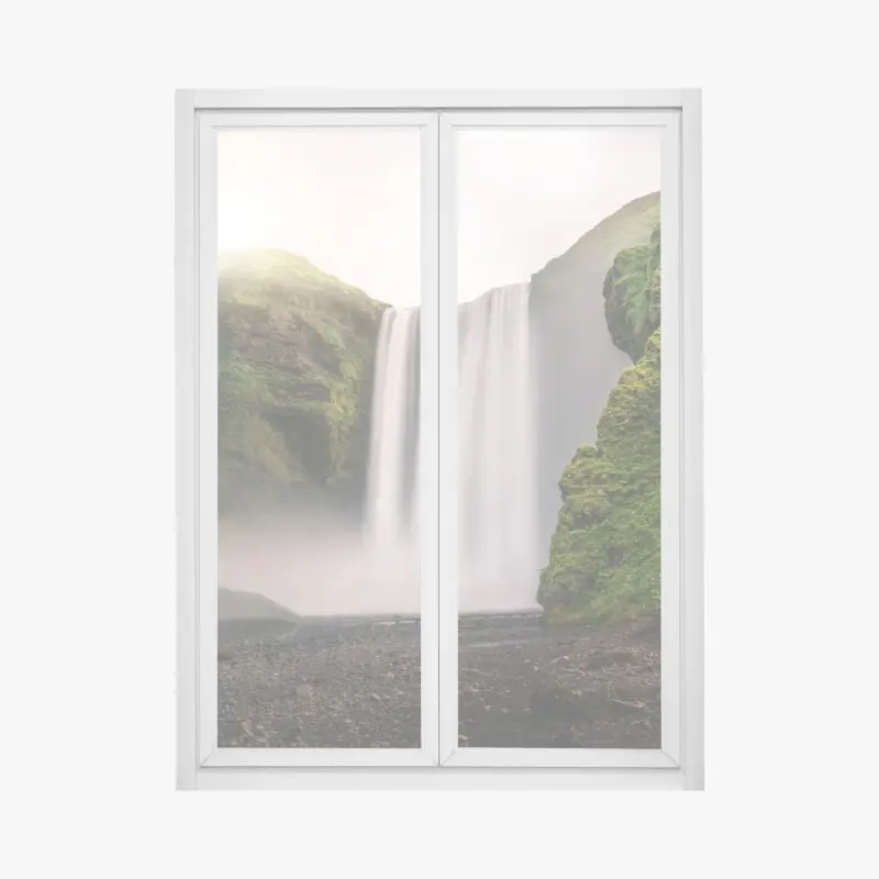 Fensteraufkleber majestätischer wasserfall Skogafoss