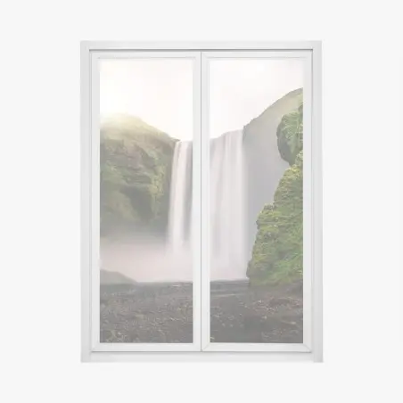 Fensteraufkleber majestätischer wasserfall Skogafoss – Pixers®