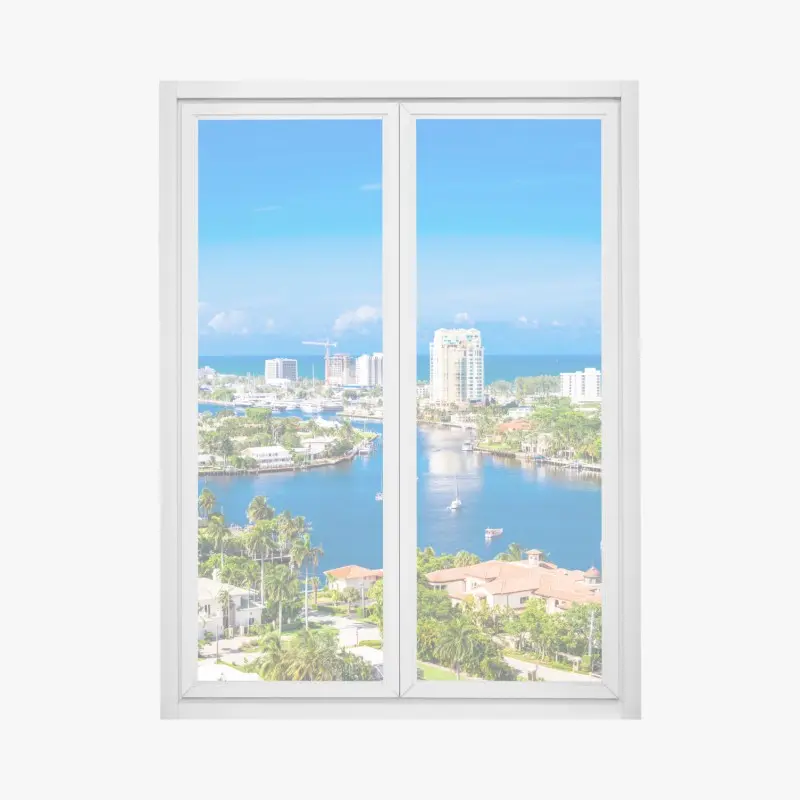 Fensteraufkleber Fort Lauderdale stadtskyline am meer