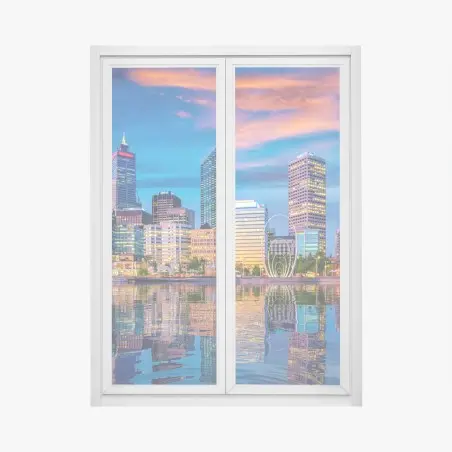 Fensteraufkleber Perth skyline bei sonnenuntergang – Pixers®