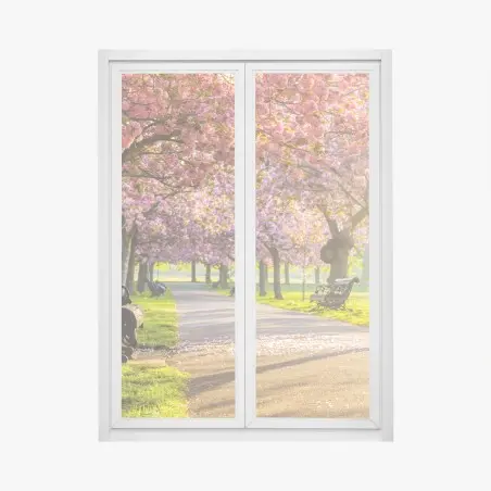 Fensteraufkleber kirschblütenallee im frühling – Pixers®