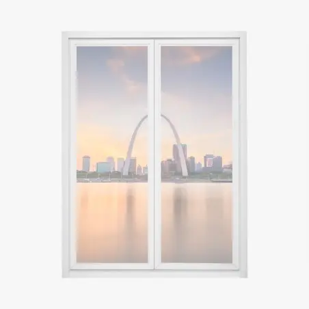 Fensteraufkleber St. Louis skyline bei dämmerung – Pixers®