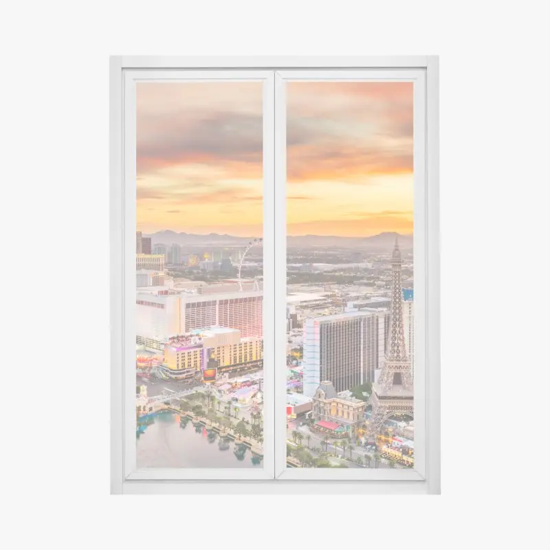 Fensteraufkleber Las Vegas skyline bei sonnenuntergang