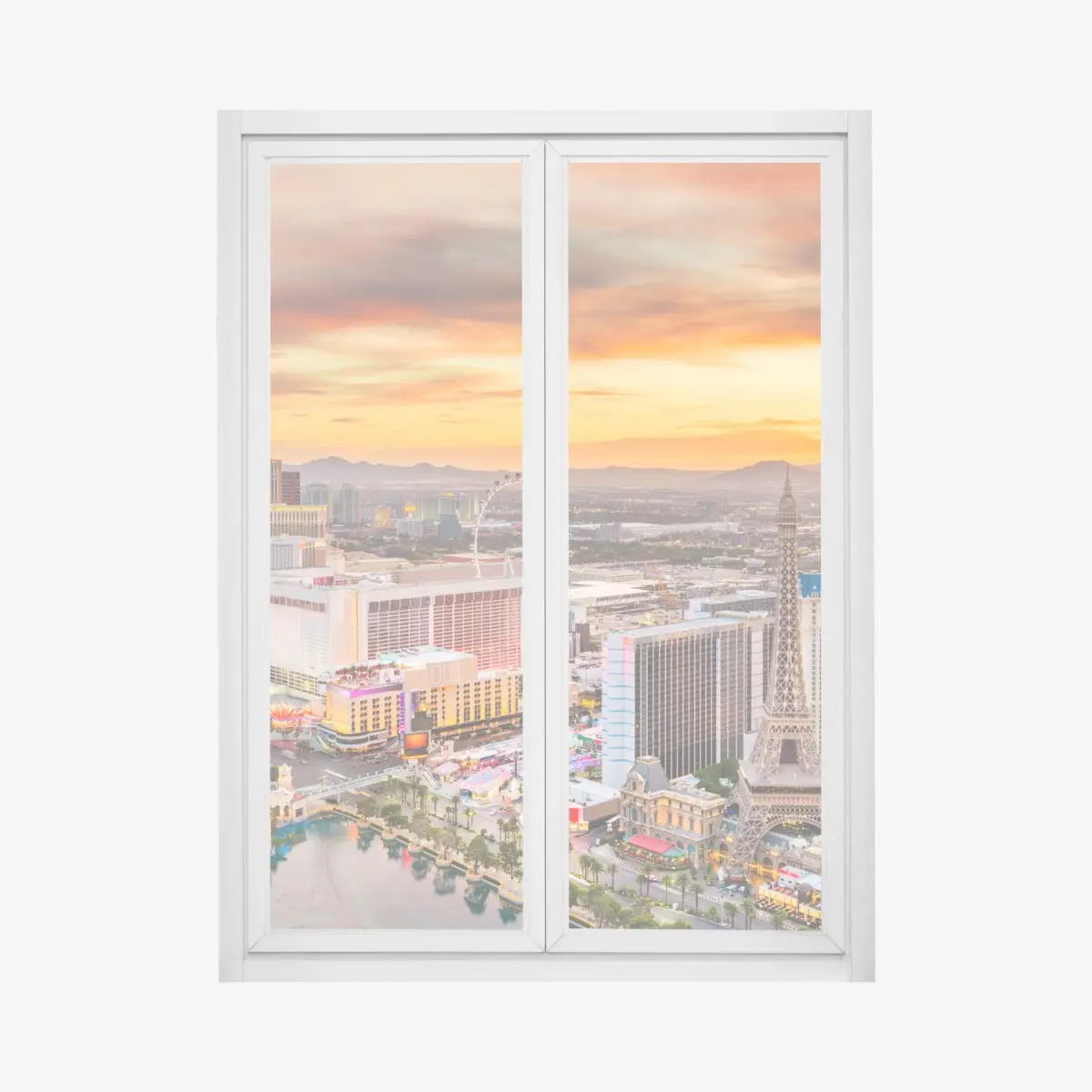 Fensteraufkleber Las Vegas skyline bei sonnenuntergang – Pixers®
