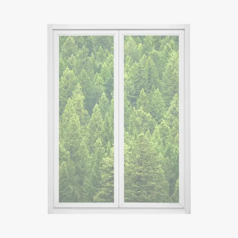 Fensteraufkleber üppige kronen eines kieferwaldes