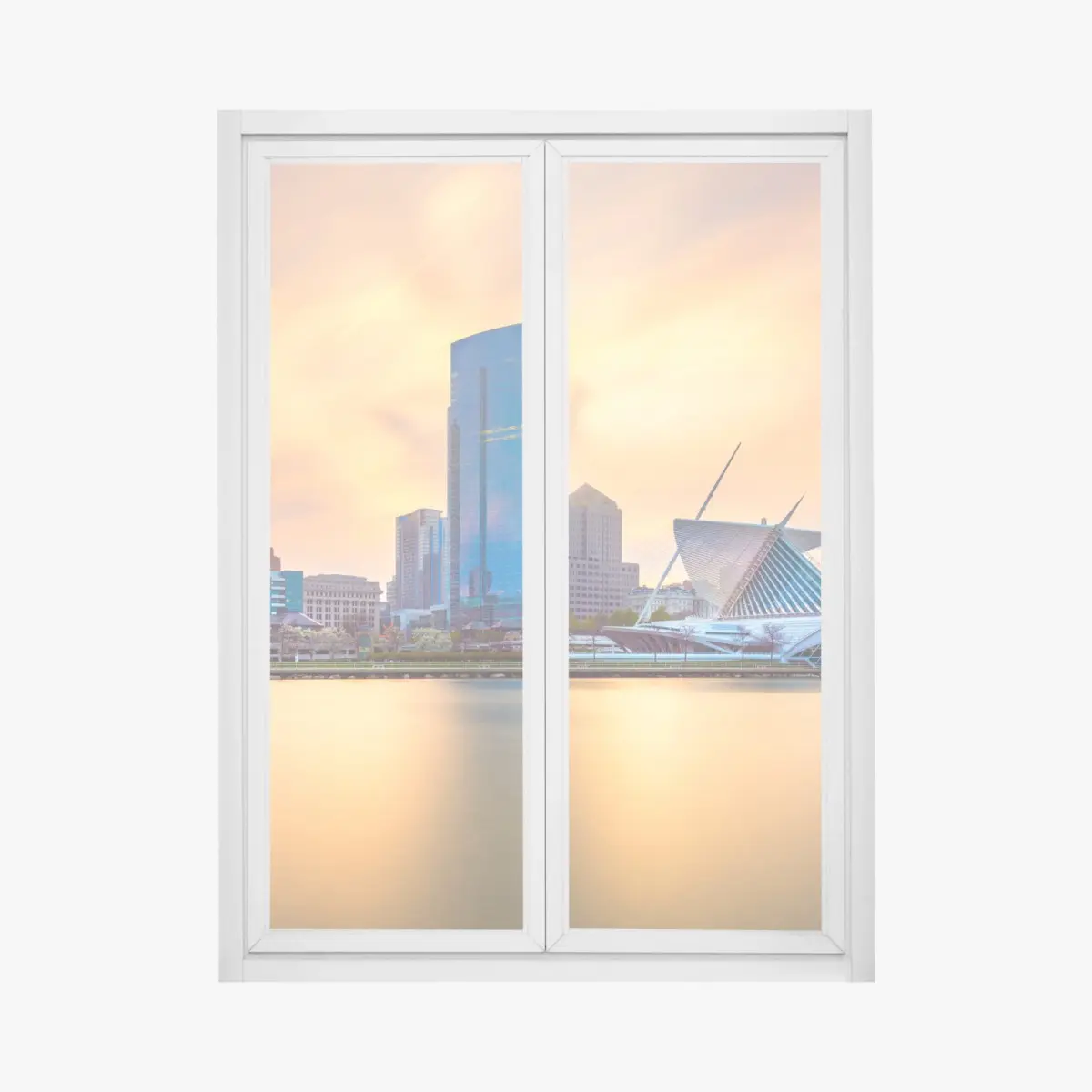 Fensteraufkleber Milwaukee skyline bei dämmerung – Pixers®