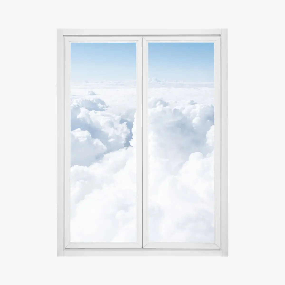 Fensteraufkleber blick von oben: sanfte wolken und blauer himmel – Pixers®