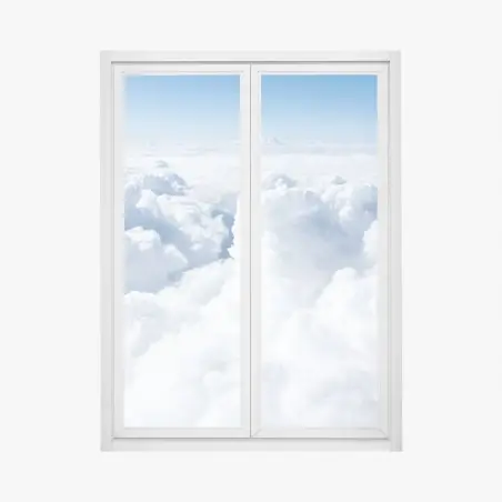 Fensteraufkleber blick von oben: sanfte wolken und blauer himmel – Pixers®