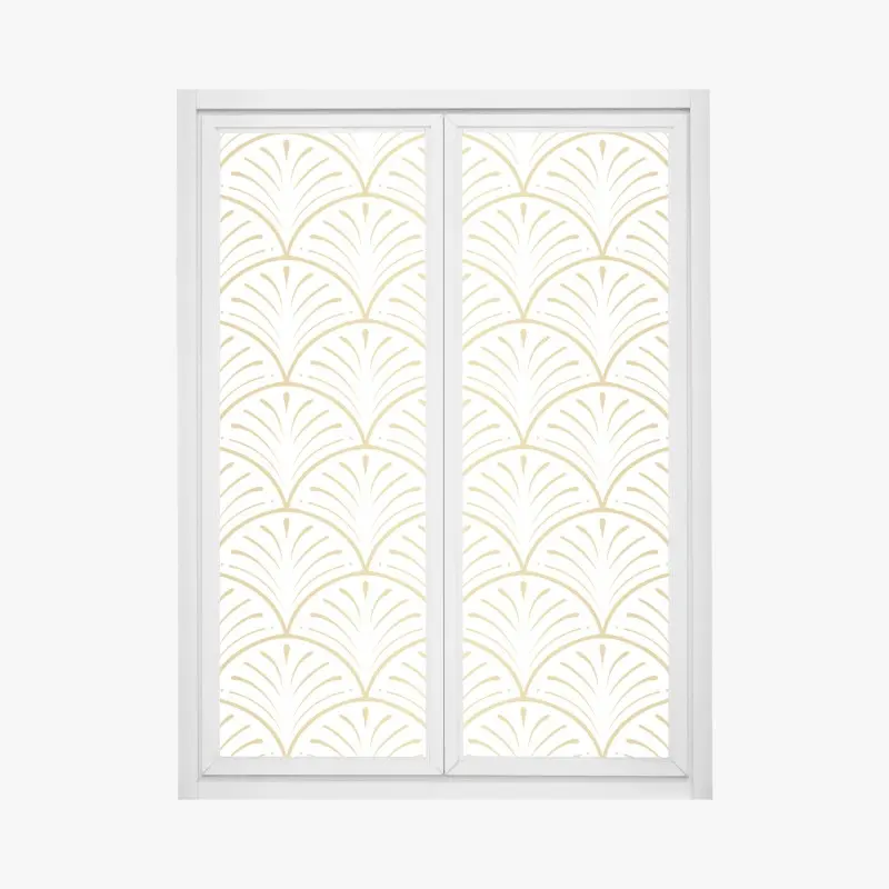 Fensteraufkleber goldenes art deco fächermuster
