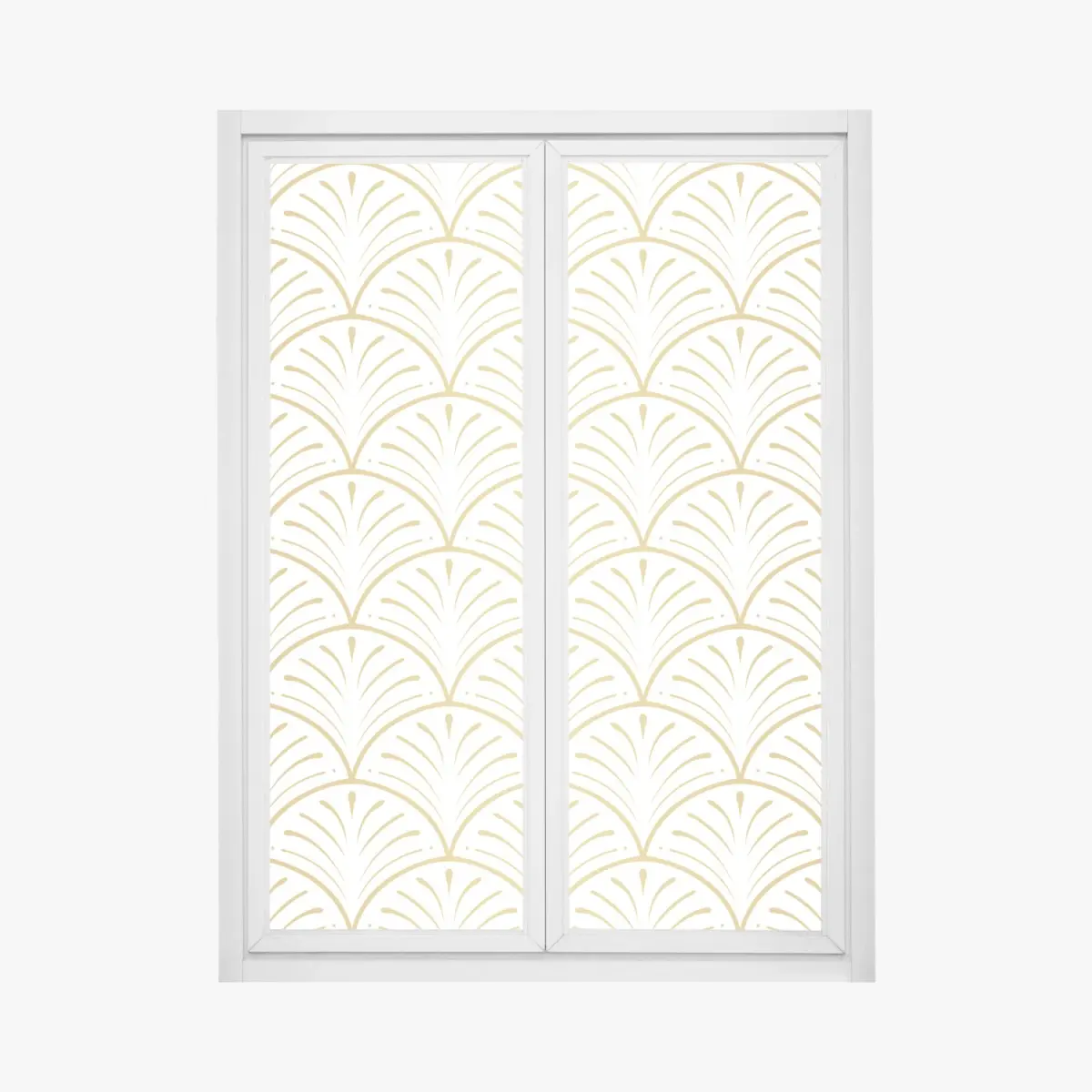 Fensteraufkleber goldenes art deco fächermuster – Pixers®