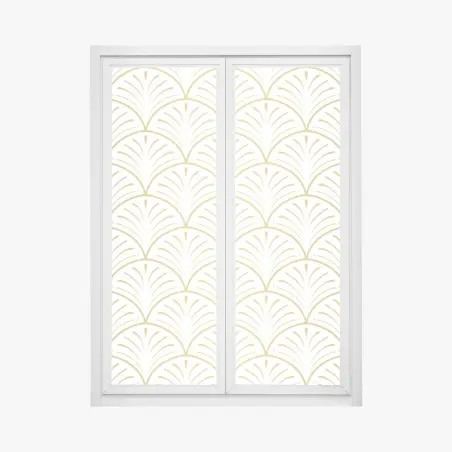 Fensteraufkleber goldenes art deco fächermuster – Pixers®