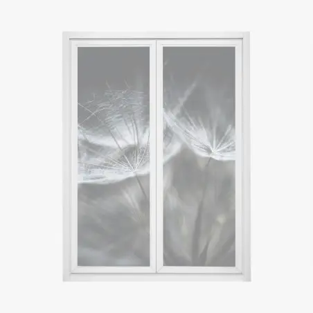 Fensteraufkleber zarte löwenzahnsamen in monochrom – Pixers®