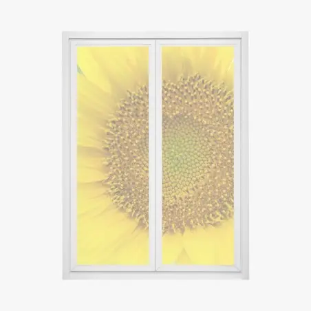 Fensteraufkleber leuchtende nahaufnahme sonnenblume – Pixers®