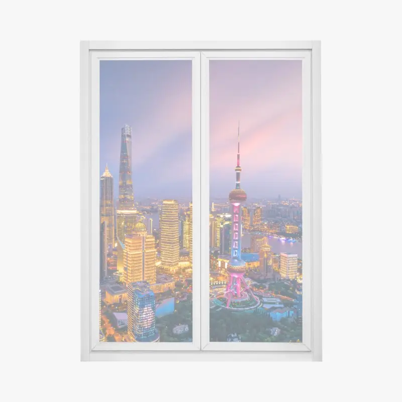 Fensteraufkleber Shanghai nächtliche skyline