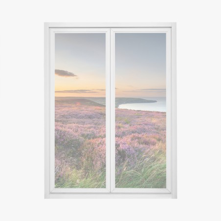 Fensteraufkleber sonnenuntergang über der heide auf den North York Moors – Pixers®