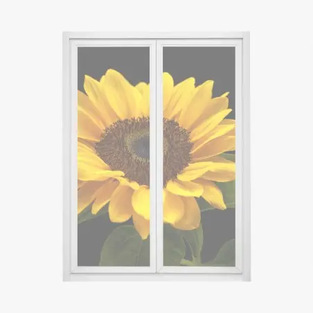 Fensteraufkleber leuchtende sonnenblume auf schwarzem hintergrund – Pixers®