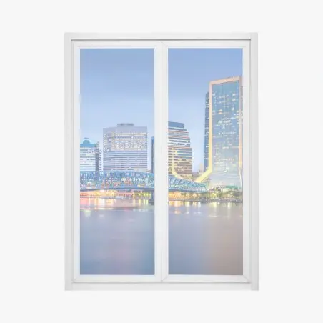Fensteraufkleber Jacksonville skyline bei dämmerung – Pixers®