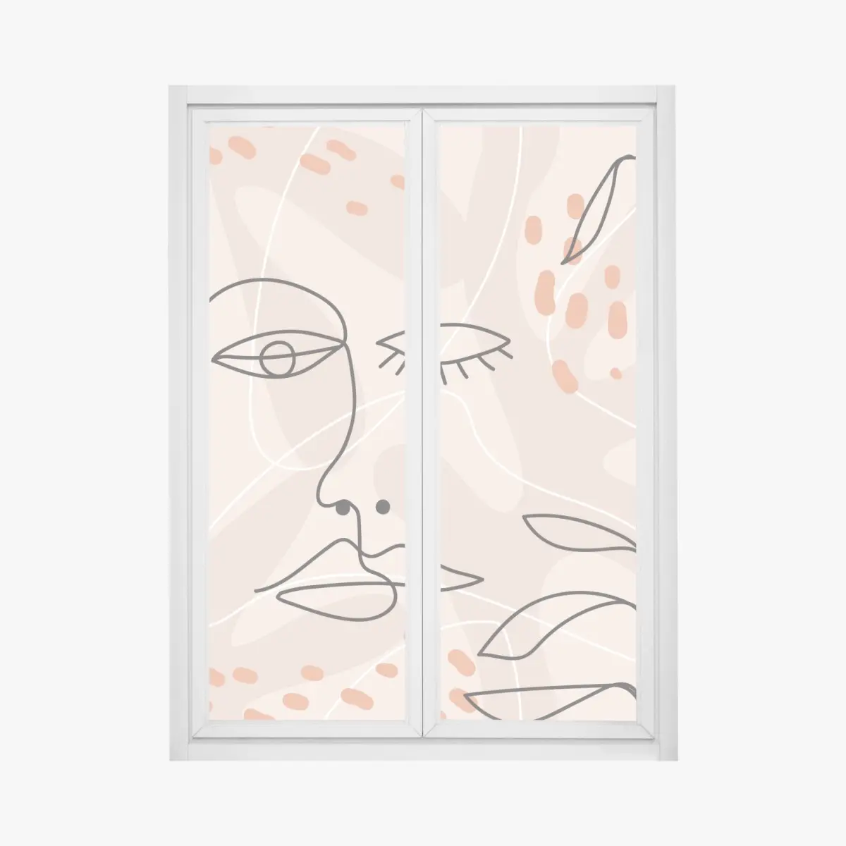 Fensteraufkleber pastell linienzeichnungen gesichter – Pixers®