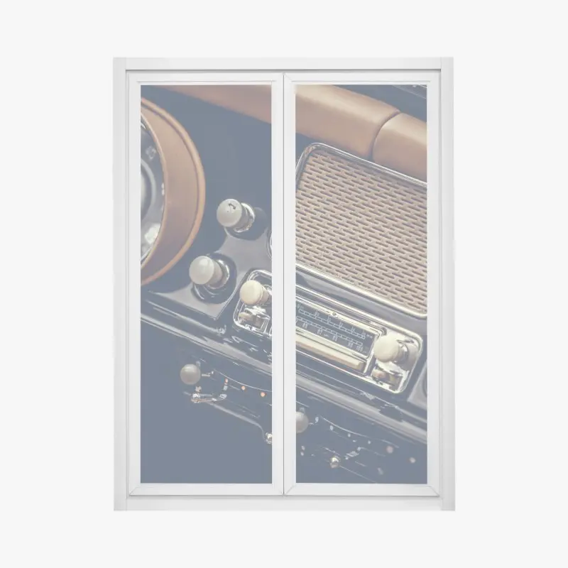 Fensteraufkleber vintage armaturenbrett nahaufnahme