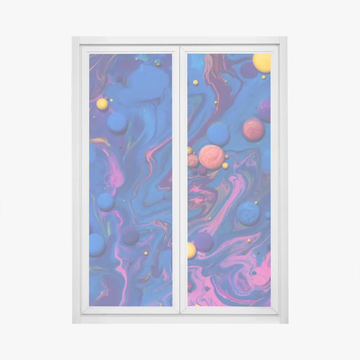Fensteraufkleber lebendige kosmische farbwirbel – Pixers®