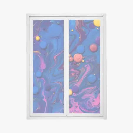 Fensteraufkleber lebendige kosmische farbwirbel – Pixers®