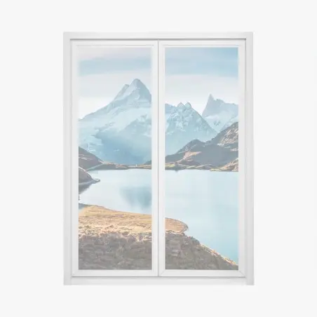 Fensteraufkleber sonnenaufgang über Bachalpsee, Schweizer Alpen – Pixers®