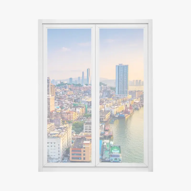 Fensteraufkleber Macau skyline bei sonnenuntergang