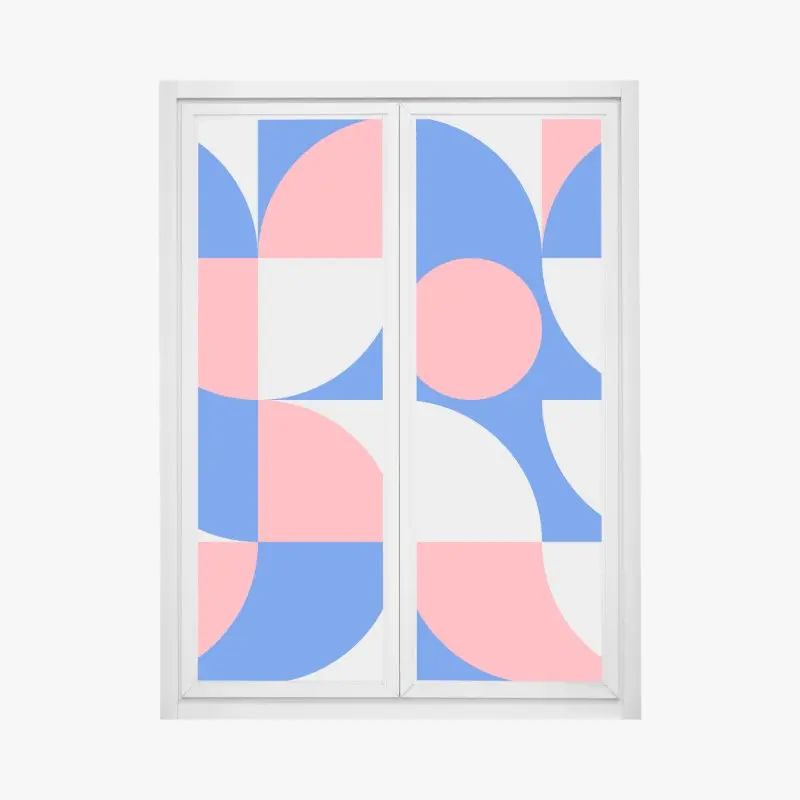 Fensteraufkleber skandinavische geometrische komposition
