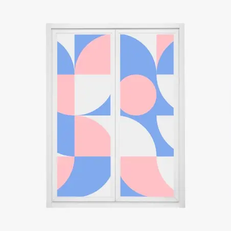 Fensteraufkleber skandinavische geometrische komposition – Pixers®