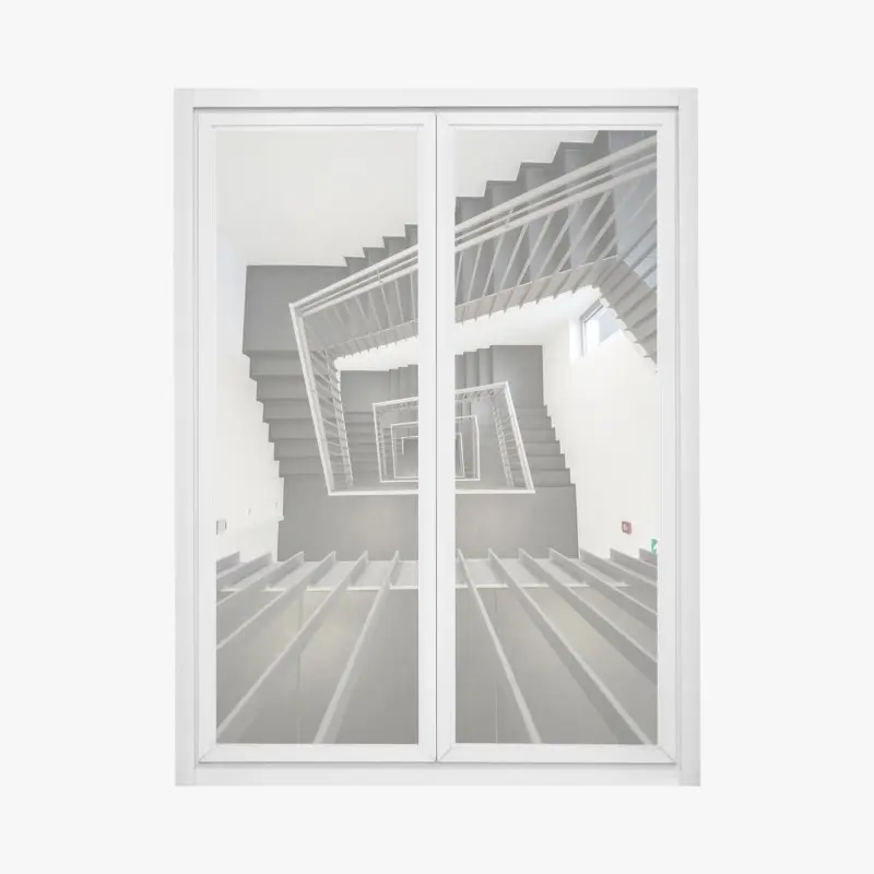 Fensteraufkleber geometrisches treppenhaus in perspektive