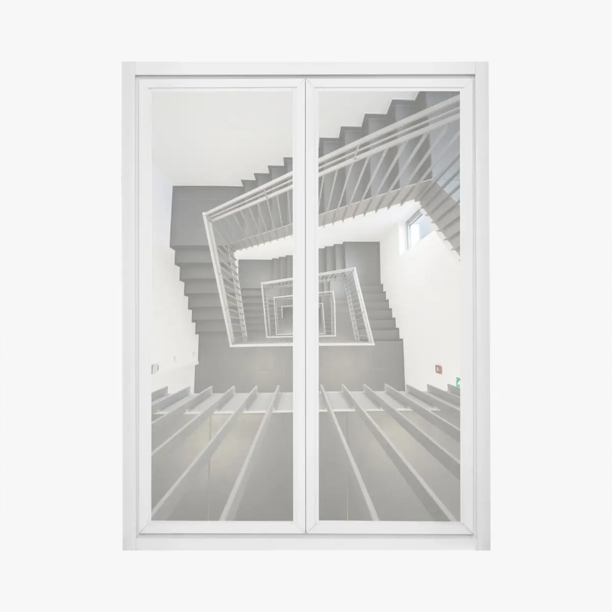 Fensteraufkleber geometrisches treppenhaus in perspektive – Pixers®