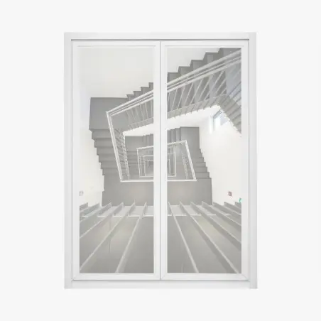 Fensteraufkleber geometrisches treppenhaus in perspektive – Pixers®