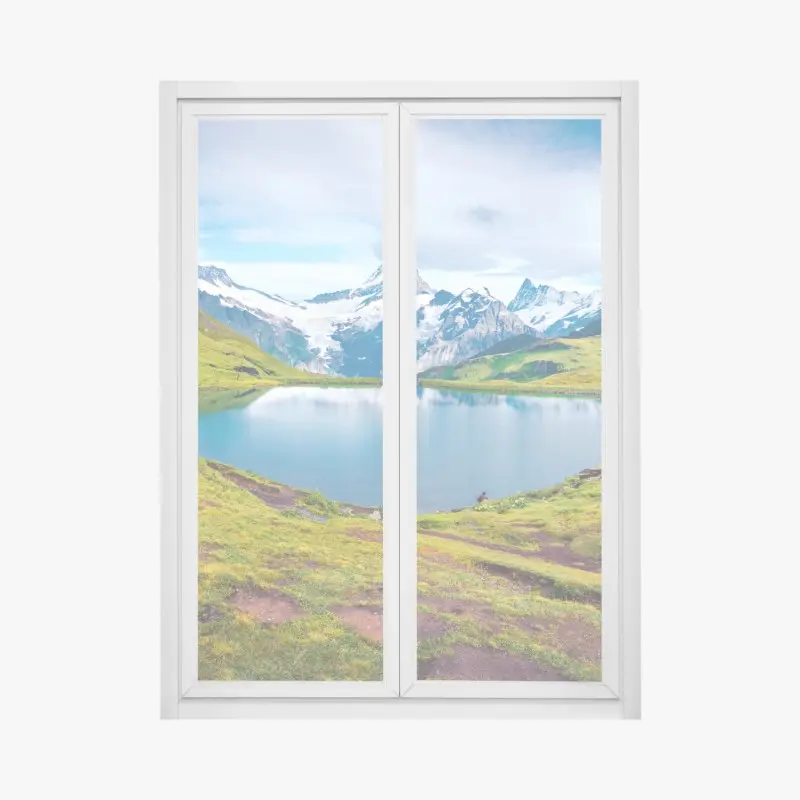 Fensteraufkleber ruhiger morgen am Bachalpsee, Schweiz