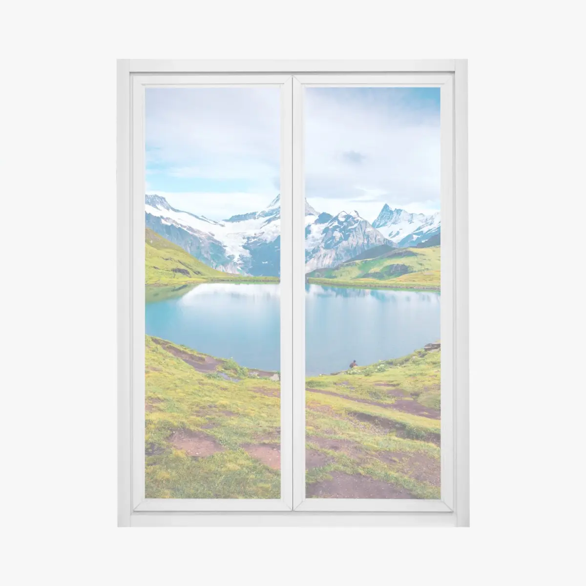 Fensteraufkleber ruhiger morgen am Bachalpsee, Schweiz – Pixers®